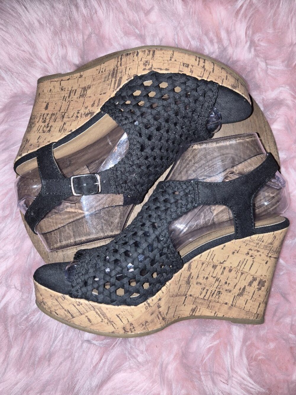 SO Black Crochet Sandals